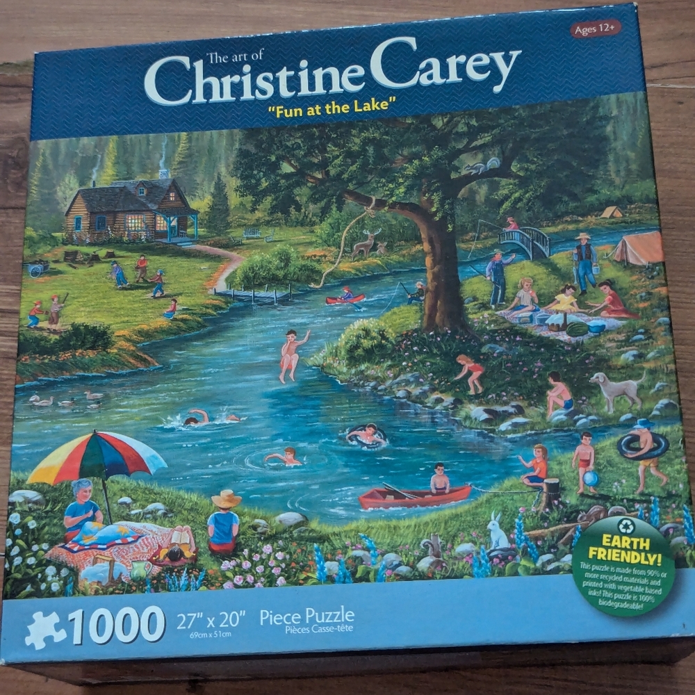 The Art of Christine Carey 1000 piece puzzle "Fun at the Lake"  by 2009 Karmin